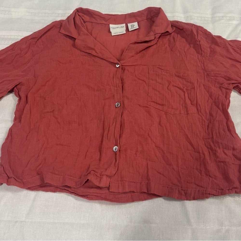 Rachel Zoe Terracotta Button-Down Shirt